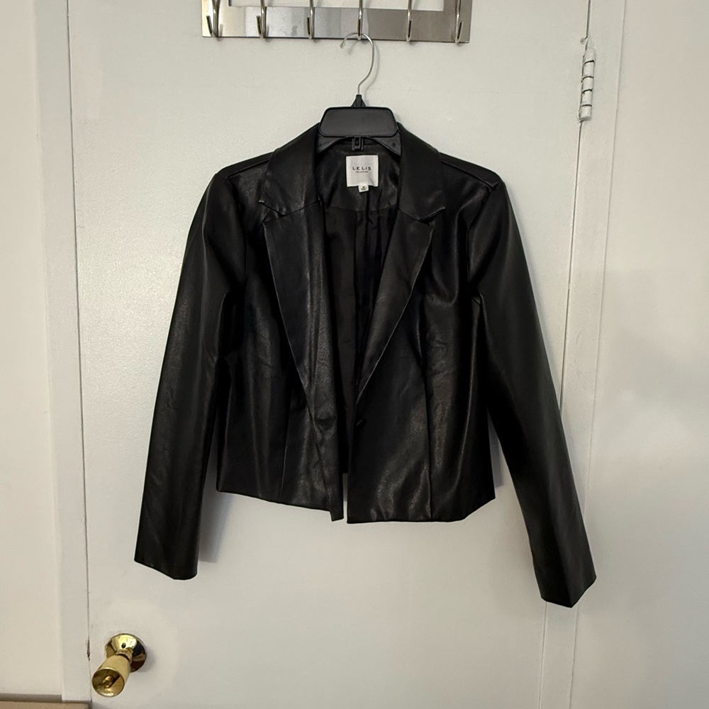 Le Lis Black Faux Leather Jacket